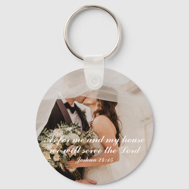 Christian Scripture Wedding Photo Keychain (Front)