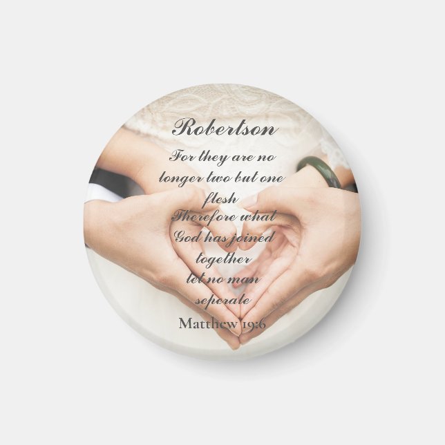 Christian Scripture Wedding Photo  Magnet (Front)
