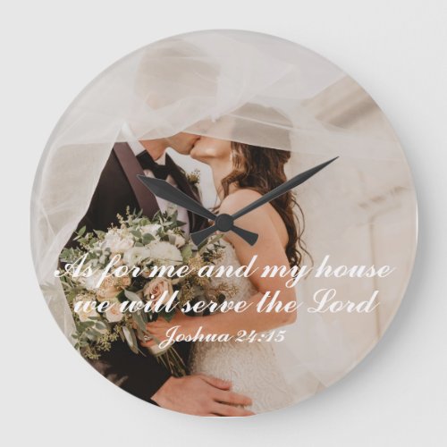 Christian Scripture Wedding Photo Wall Clock