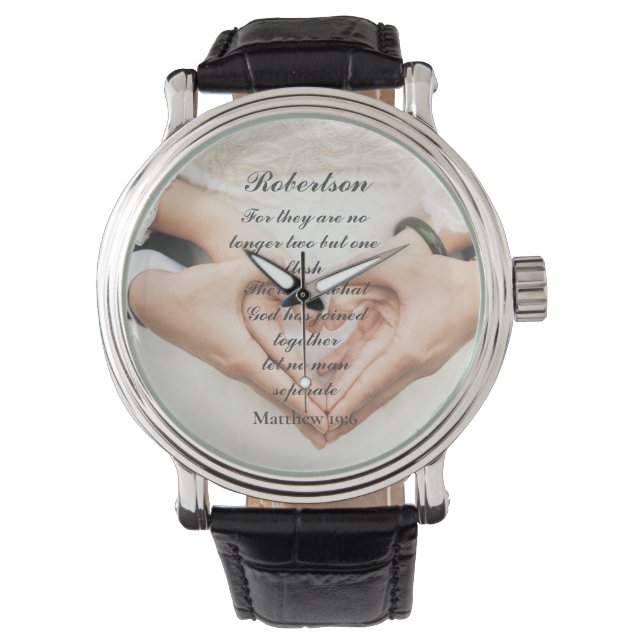 Christian Scripture Wedding Photo  Watch (Front)