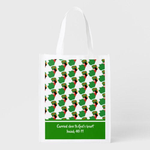 Christian Scripture ZAMBIA FLAG Isaiah Grocery Bag