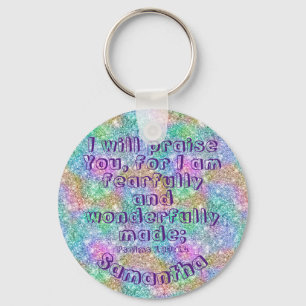 Christian Self Esteem Bible Verse Psalm 139 Name Keychain