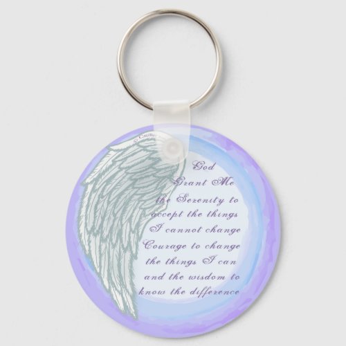 Christian Serenity Prayer Wing Keychain