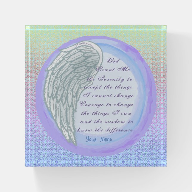 Christian Serenity Prayer Wing Paperweight (Front)
