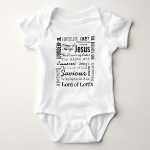 Christian Seventeen Names of Jesus Baby Bodysuit