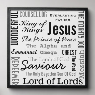 Christian Seventeen Names of Jesus Peel And Stick Photo Tile