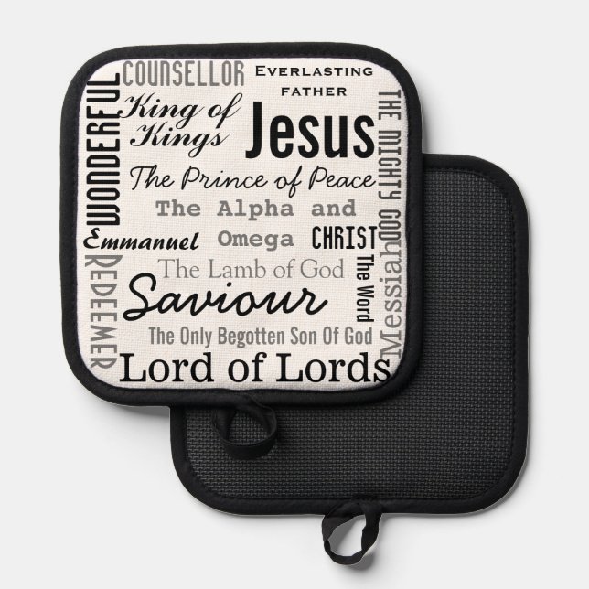 Christian Seventeen Names of Jesus Pot Holder (Front/Back)