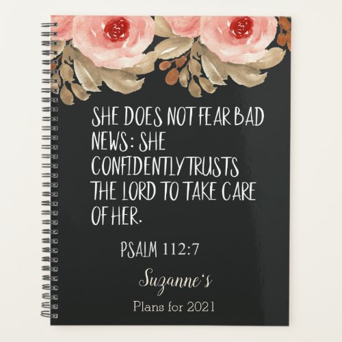 Christian She Does Not Fear Bad News 2022 Planner