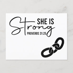 Christian She is Strong We Miss You Postcard