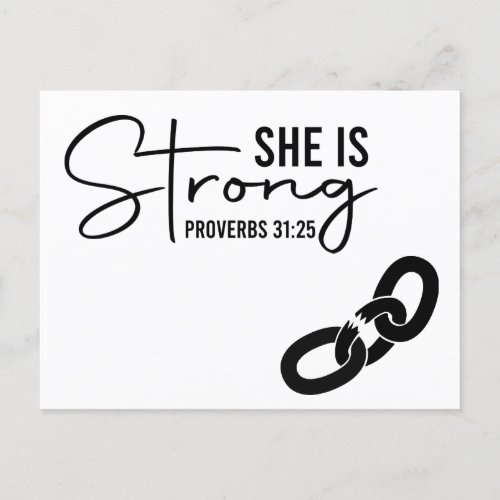 Christian She is Strong  We Miss You Postcard