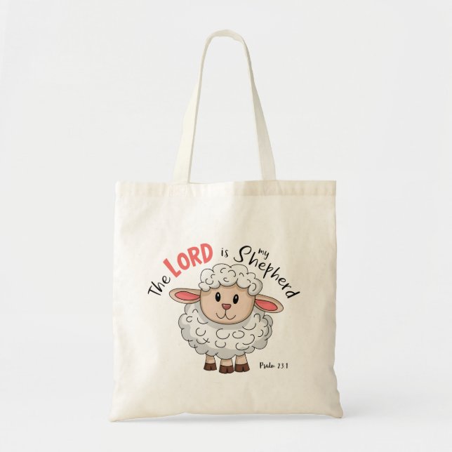 Christian Sheep Simple & Cute Tote Bag (Front)