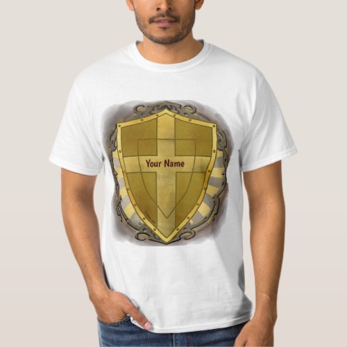 Christian Shield Cross t_shirt 