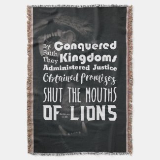 Christian Shut Mouths of Lions Scripture Prayer Th Throw Blanket