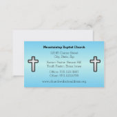 Christian Silver Cross Blue Custom Business Card (Front/Back)