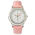Christian Simple Gold Cross on White Monogrammed Watch
