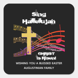 Christian SING HALLELUJAH CHRIST IS RISEN Easter Square Sticker