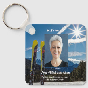 Christian Skiing Skier  Memorial Keepsake  Keychain
