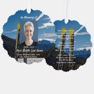 Christian Skiing Skier  Memorial Keepsake  Ornament Card