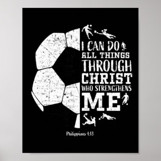 Christian Soccer Faith Graphic Bible Verse Philipp Poster