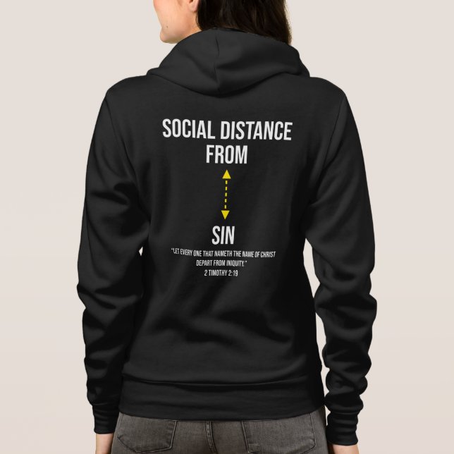 Christian Social Distance from Sin Hoodie (Back)
