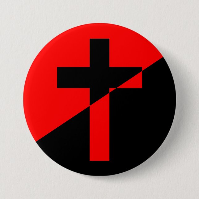 Christian Socialism & Anarchism (Liberation) Flag Button (Front)