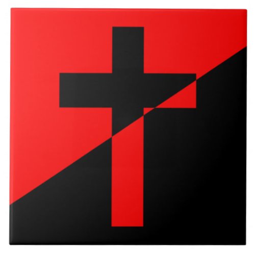 Christian Socialism  Anarchism Liberation Flag Ceramic Tile