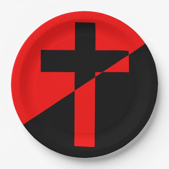 Christian Socialism & Anarchism (Liberation) Flag Paper Plates (Front)