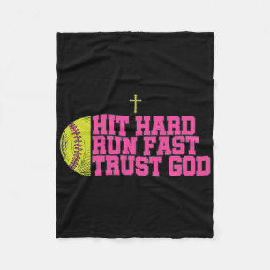 Christian Softll, Hit Hard Run Fast Trust God, Sof Fleece Blanket