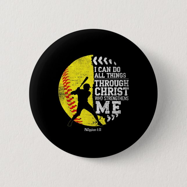 Christian Softll I Can Do All Things Religious Fai Button (Front)