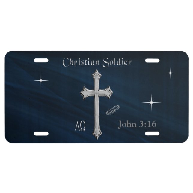 Christian Soldier  License Plate (Front)