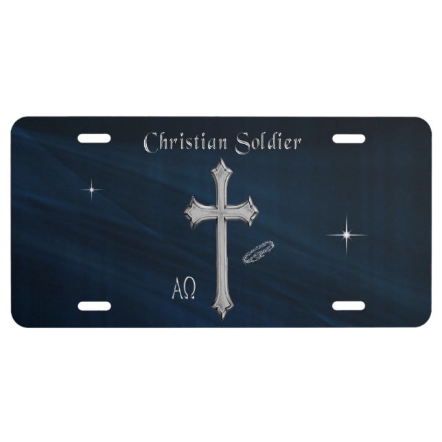 Christian Soldier  License Plate (Front)
