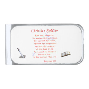 Christian Soldiers Silver Finish Money Clip