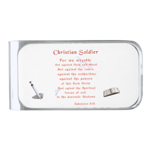Christian Soldiers Silver Finish Money Clip