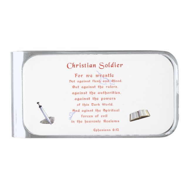 Christian Soldiers Silver Finish Money Clip (Front)