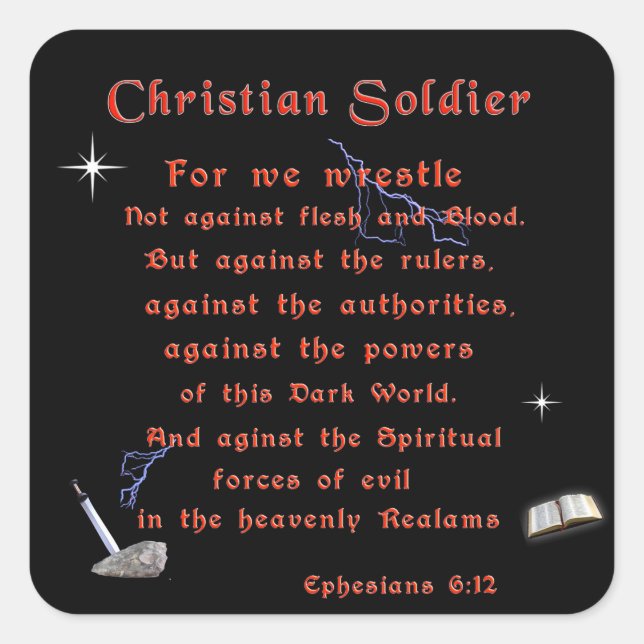 Christian Soldiers Square Sticker (Front)
