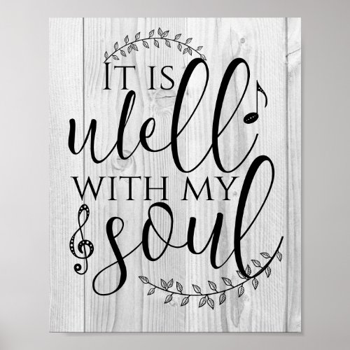 Christian Song It Is Well With My Soul Typography  Poster
