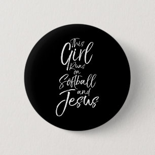 Christian Sport Gift This Girl Runs On Softll And Button