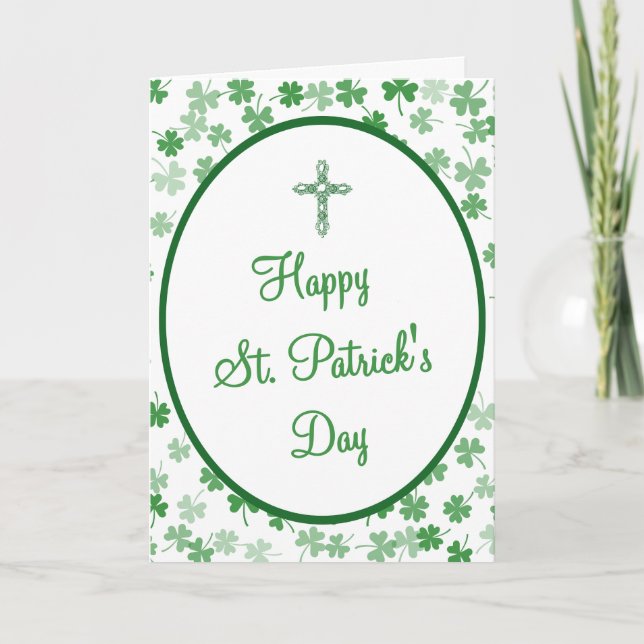 Christian St. Patrick’s Day Bible Verse Blessing  Holiday Card (Front)