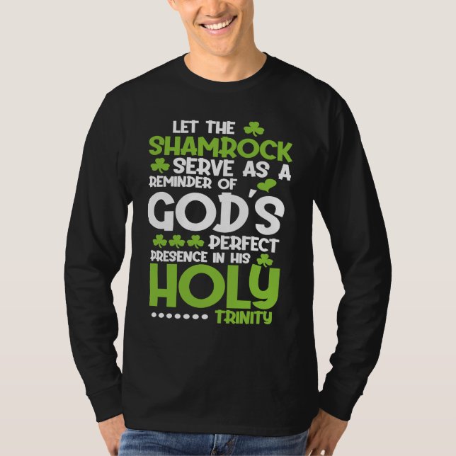 Christian St Patricks Day   Shamrock Holy Trinity T-Shirt (Front)