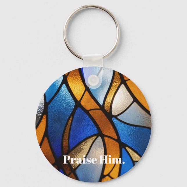 Christian stain-glass look keychain (Front)