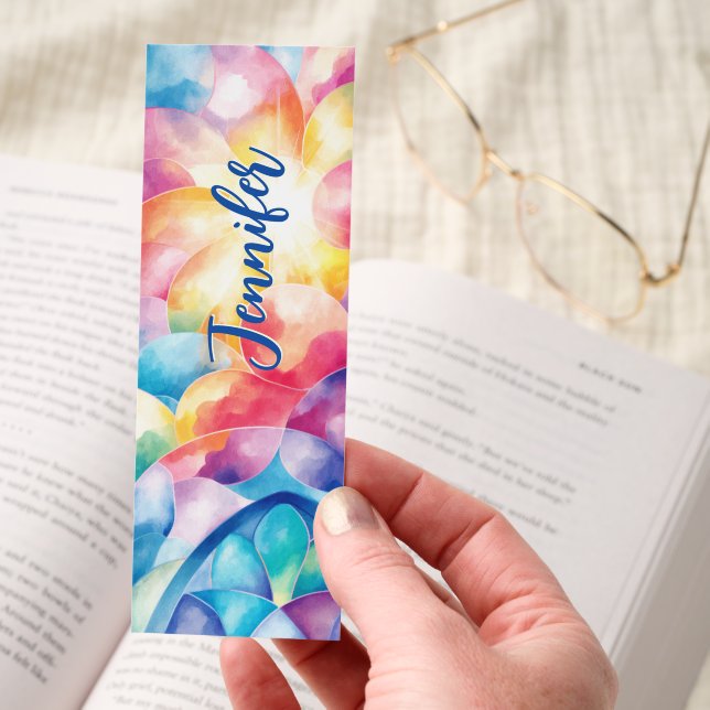 Christian Stained Glass Art Personalized Bookmarks (Hand)