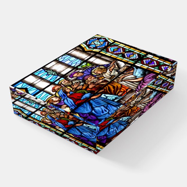 Christian Stained Glass Paperweight (Angled)