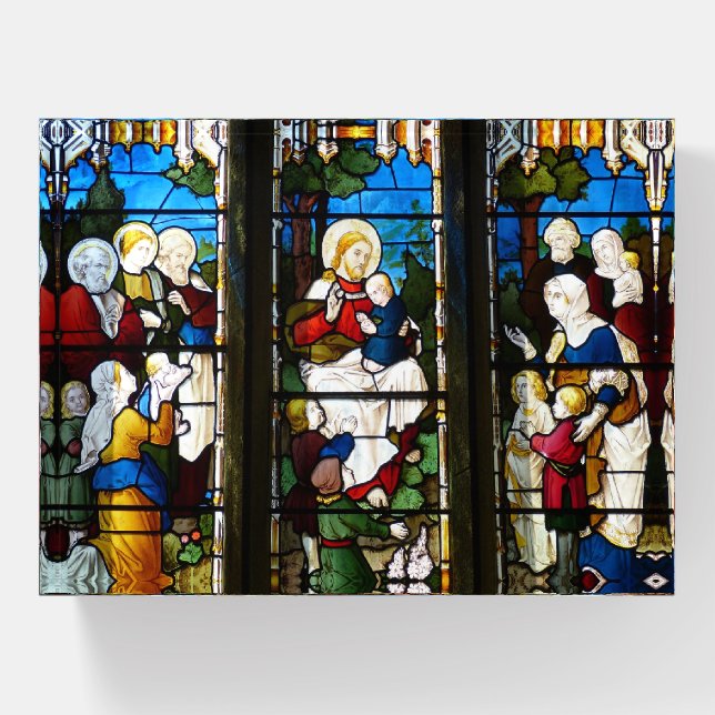 Christian Stained Glass Paperweight (Front)