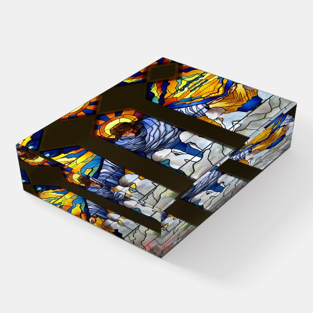 Christian Stained Glass Paperweight (Angled)