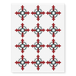 Christian Star of David Temporary Tattoo Cross