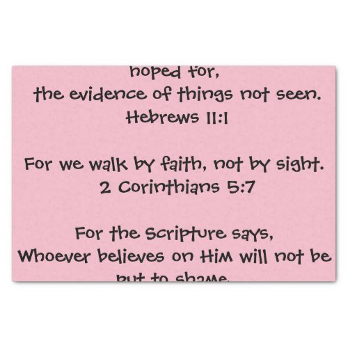 CHRISTIAN STEP OF FAITH BIBLE VERSES SCRIPTURE TISSUE PAPER