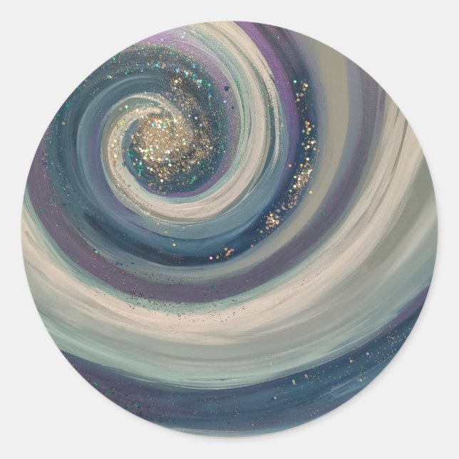 Christian Sticker Abstract Worship Art Blue Swirl (Front)