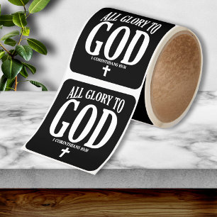 Christian Sticker: Glory to God Square Stickers