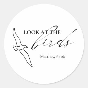 Christian sticker   Look At The Birds Faith Bible