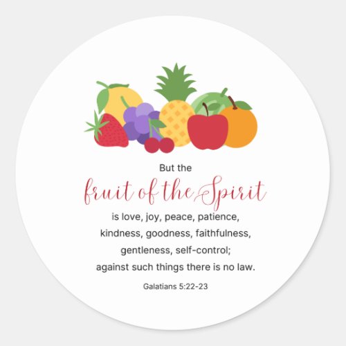 Christian Stickers Fruit of the Spirit Bible Verse